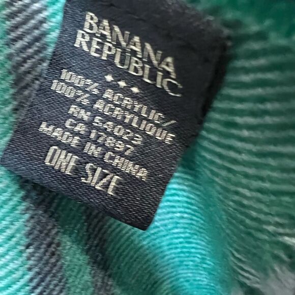 Banana republic factory men’s scarf green plaid Men’s one size - Picture 5 of 10